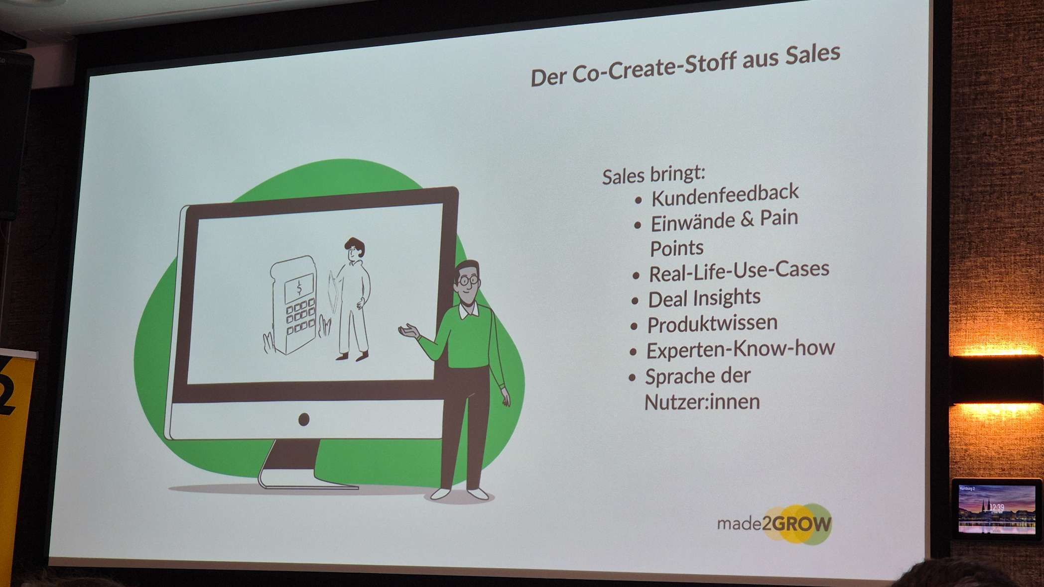 Sebastian Schäfer zeigt in seinem Vortrag, welchen wertvollen Input Sales Input für Content Marketing geben kann: Kundenfeedback, Einwände & Pain Points, Real-Life-Use-Cases, Deal Insights, Produktwissen, Experten-Know-How, Sprache der Nutzerinnen.