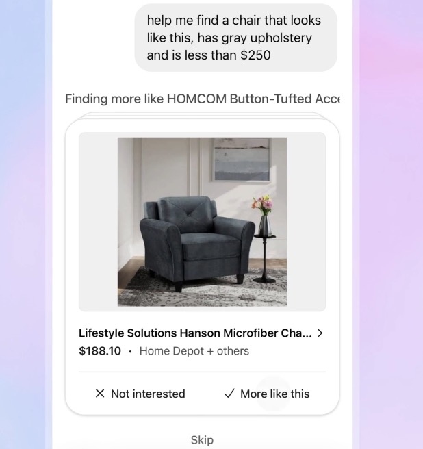 Screenshot ChatGPT Shopping Interface