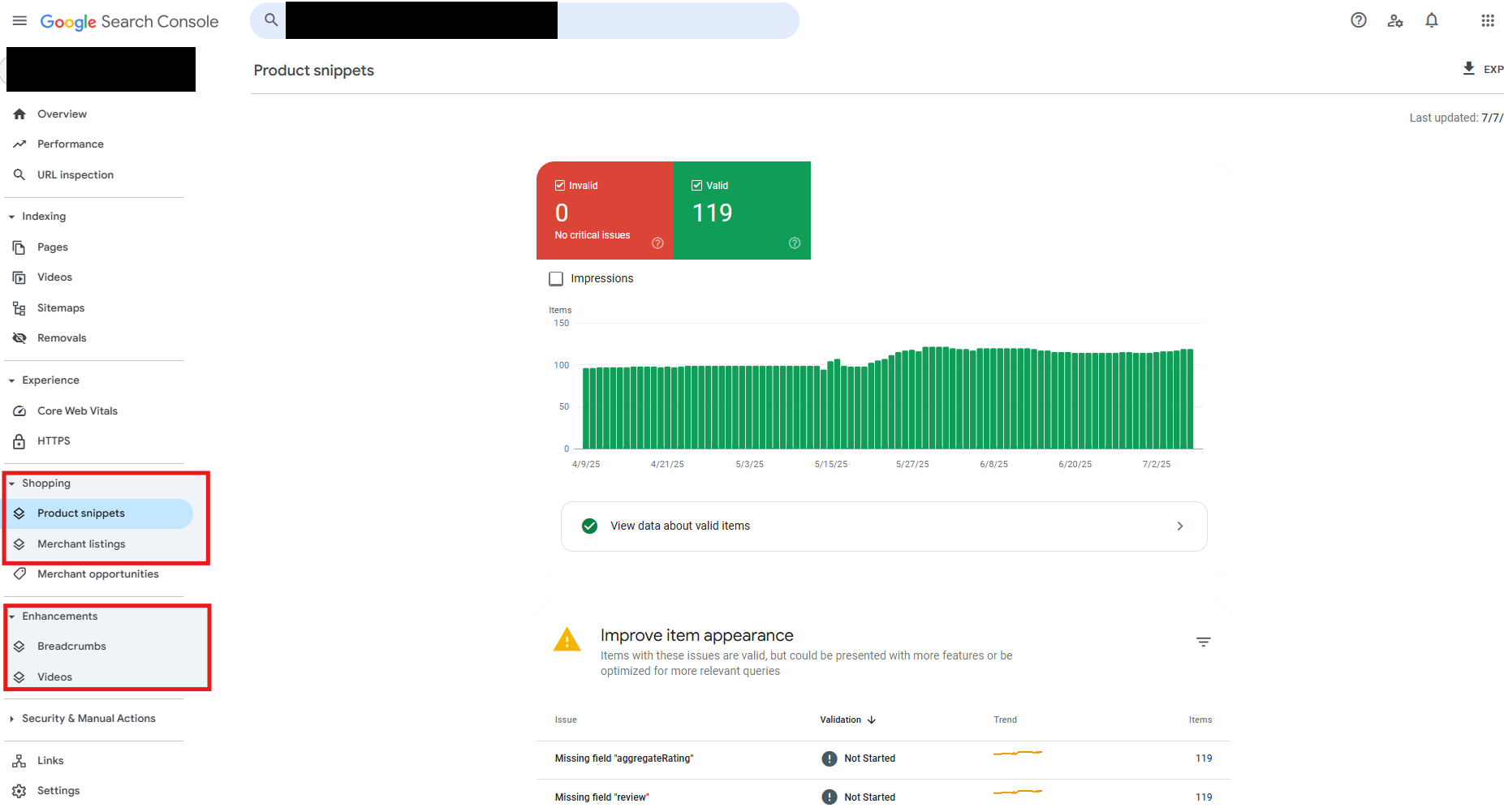 Google Search Console Interface