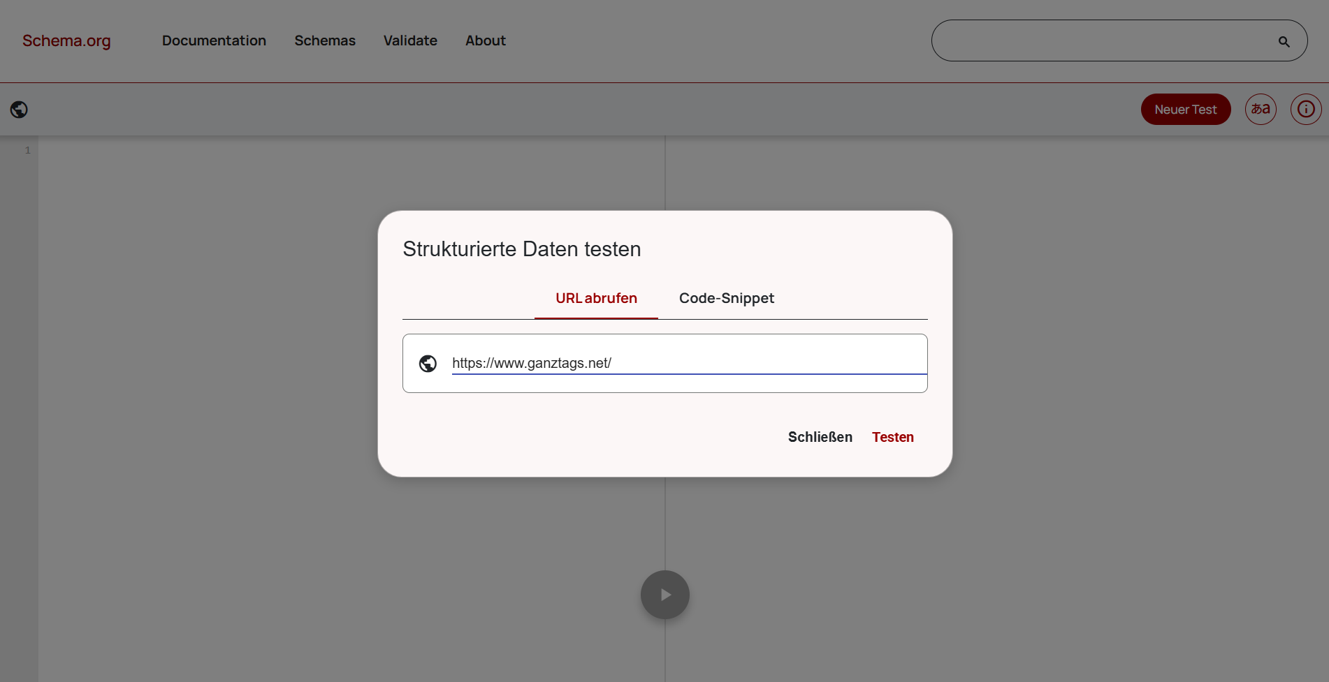 Schema.org Interface