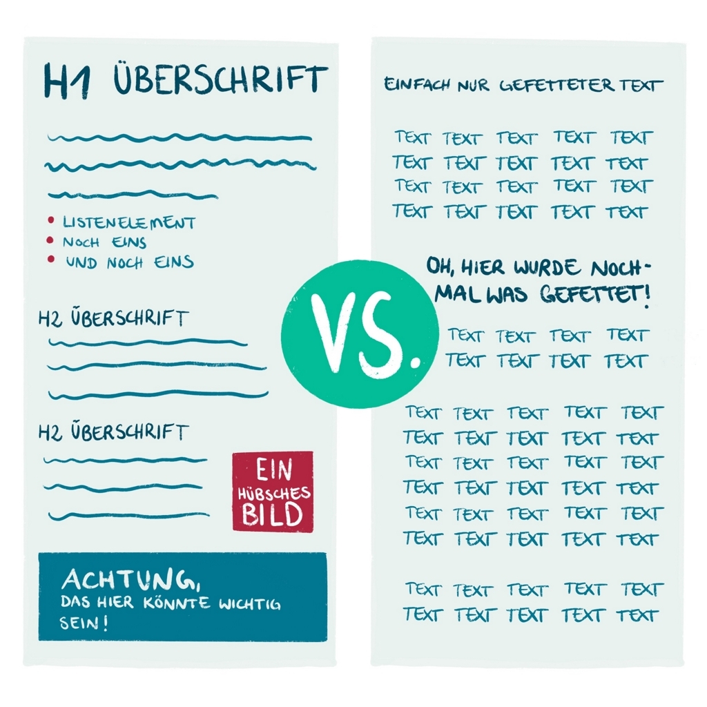 Eine ausgeprägte Formatierung ist bei jeder Art von Content äußerst wichtig, um SEO-Gesichtspunkten gerecht zu werden