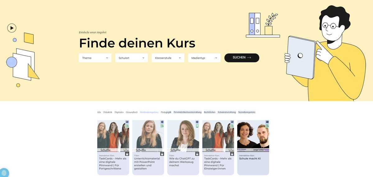 Mit ihrem großen Kursangebot bieten Schulflix Lehrkräften die Möglichkeit sich vielseitig weiterzubilden.